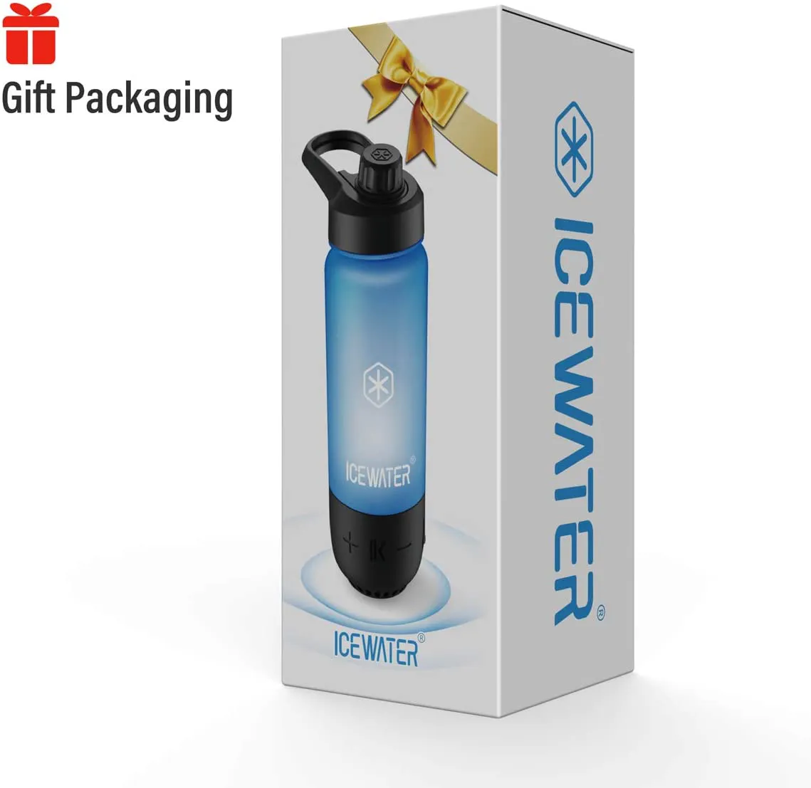 3-in-1 Smart Water Bottle(Glows to Remind You to Stay Hydrated) Bluetooth Speaker Music Dancing Lights,22 oz,Stay Hydrated, Enjoy Music (14-Black)