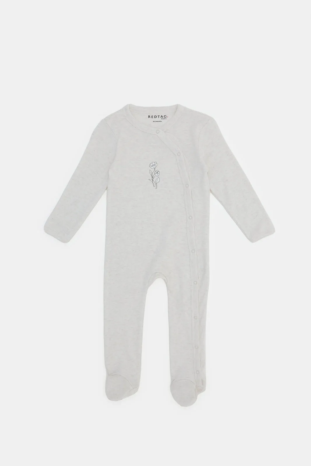 Baby Beige Printed Sleepsuit Set (Pack of 2)