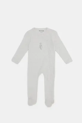 Baby Beige Printed Sleepsuit Set (Pack of 2)