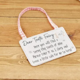 Baby girl tooth envelope (Pink gingham)