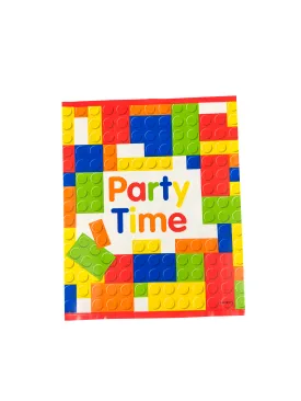 Building Blocks "Party Time" Plastic Goody Bag UNFILLED - 8 Bags/Pack or 192 Bags/Unit