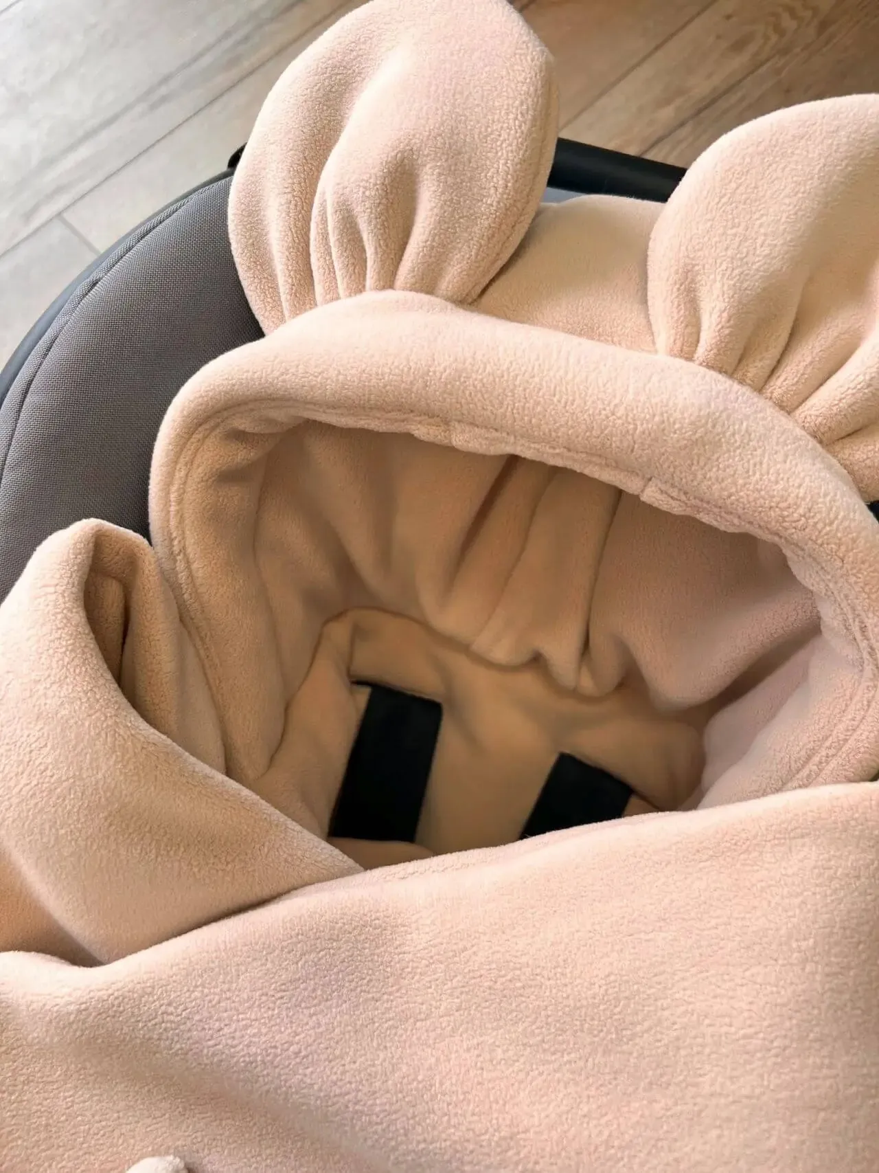 Car Seat Blanket - Cotton Plush - Beige