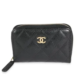 Chanel Black Caviar Leather Classic Zipped Coin Purse