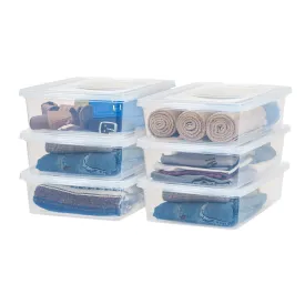 Clear Storage Box - 28 QT, 6 Pack