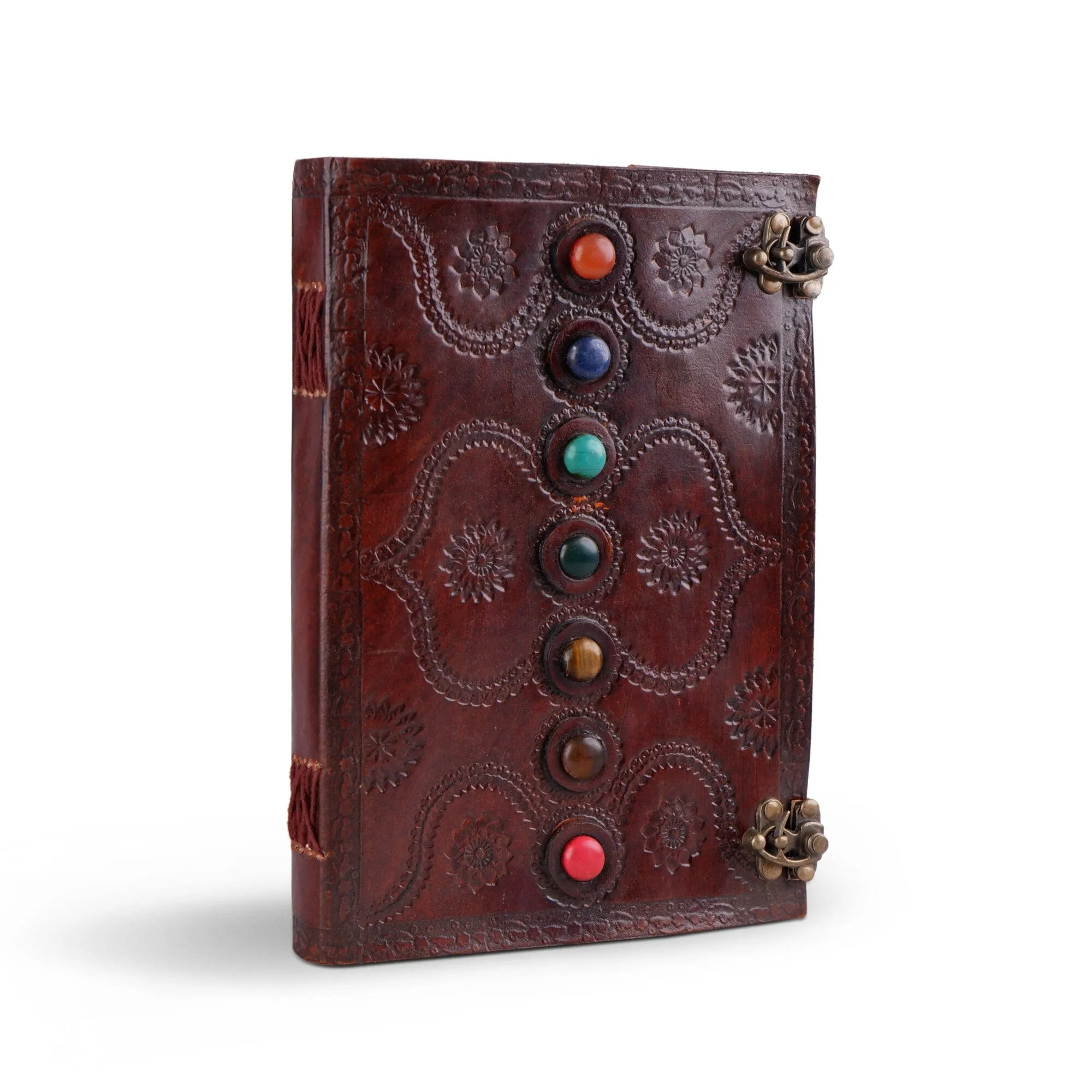 Dark Brown 7 Stones Leather Diary