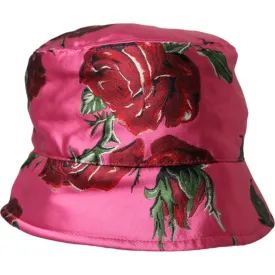 Dolce & Gabbana Pink Floral Cap Cotton Bucket Hat Men