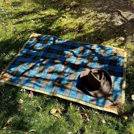 Extra Large Waxed Canvas and Rob Roy Tartan Wool Lined and Leather Trimmed Bushcraft Ground Cloth