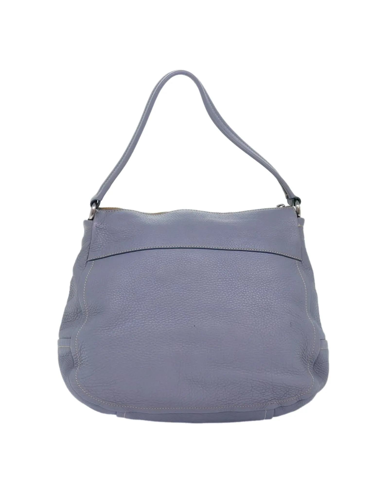 Gray Leather Tote Bag by Prada