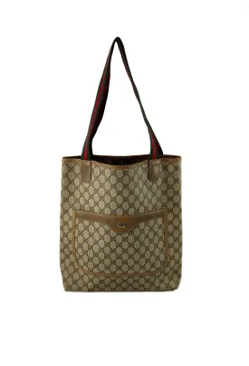 Gucci brown sherry line vintage signature tote