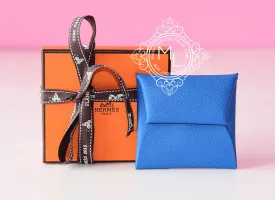 Hermes Blue Mykonos Epsom Bastia Change Purse