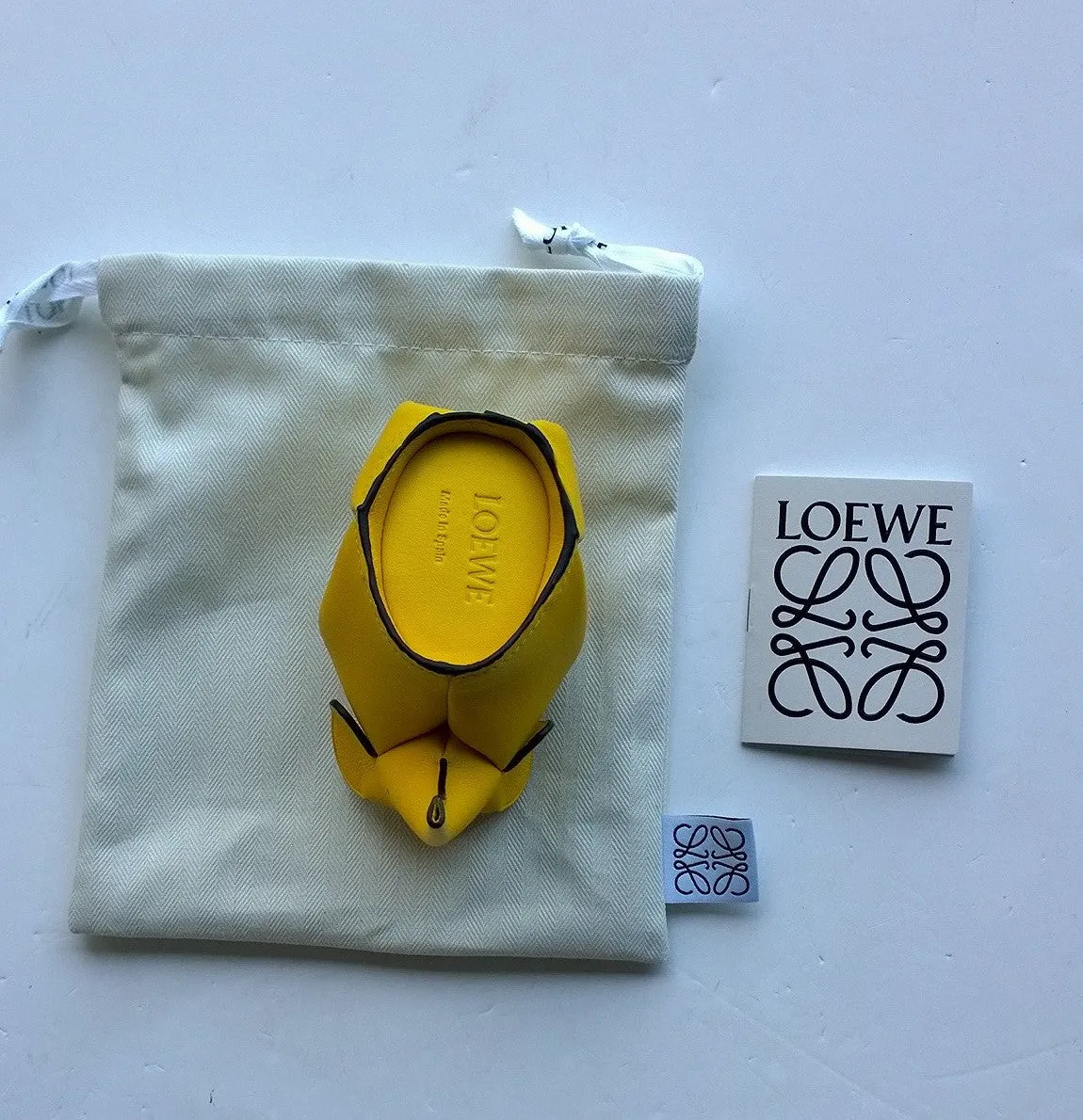 Loewe Leather Elephant Coin Purse in Yellow