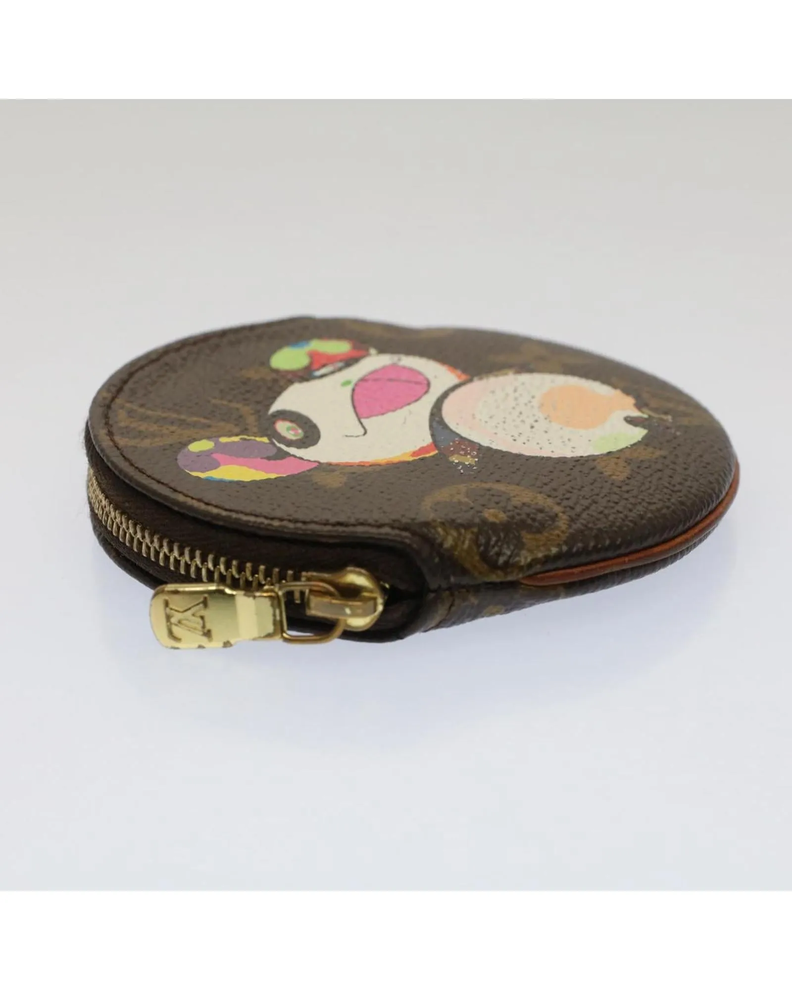 LOUIS VUITTON Panda Coin Purse M61902 Brown Takashi Murakami