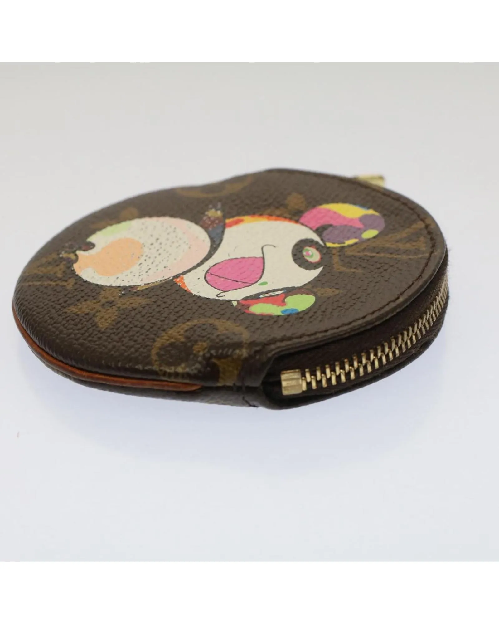 LOUIS VUITTON Panda Coin Purse M61902 Brown Takashi Murakami