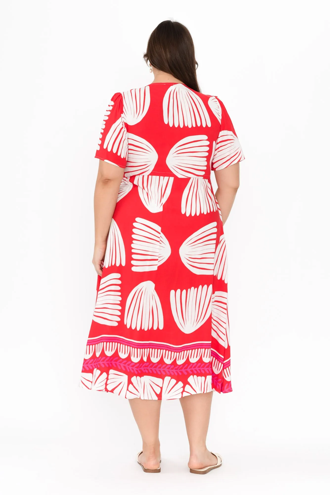 Lynton Red Shell Tie Dress