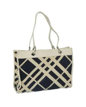 Navy and White Canvas Tote Bag