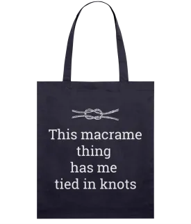 Navy Light Tote Bag - This macrame has me tied in knots