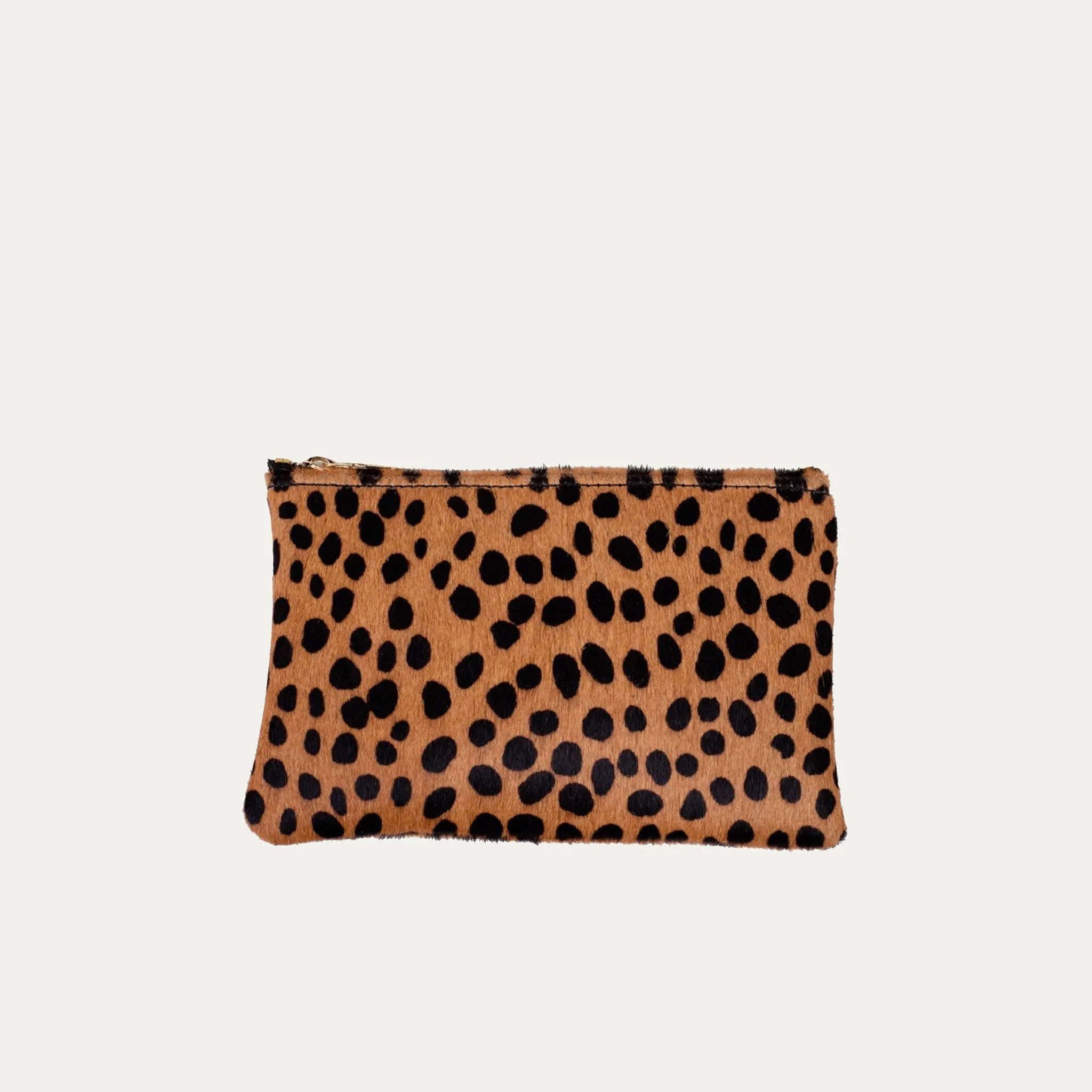 Pauly Pouch Organizer | Black and Brown Cheetah   Gold Hardware