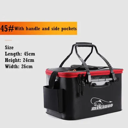 Portable Fishing Bag Folding Thicken Live Fishing Box Tank Bucket Camping Fishing Tackle Fishbox Storage Bag MJ