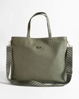 Strapped Laptop Tote - Army