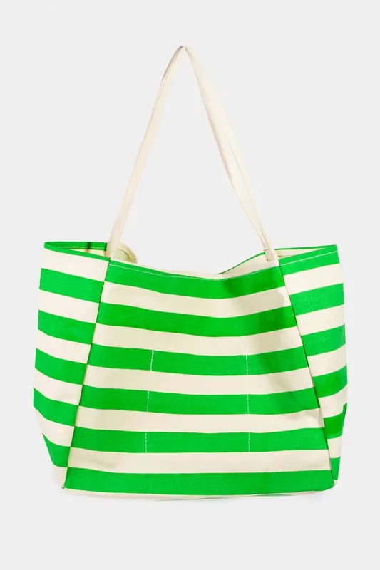 Stripe Contrast Tote Bag