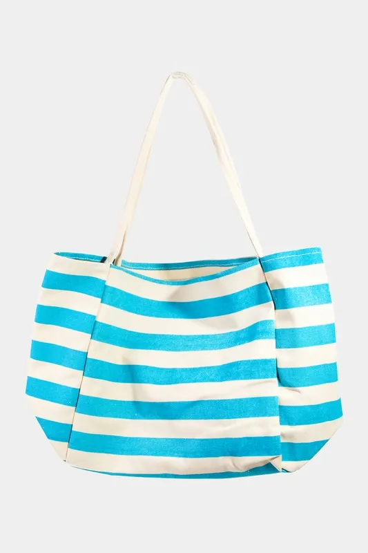 Stripe Contrast Tote Bag