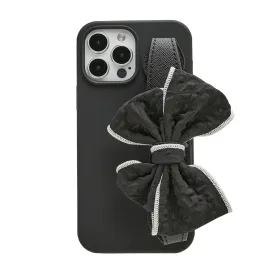 Textured Bowknot Wristlet Phone Case