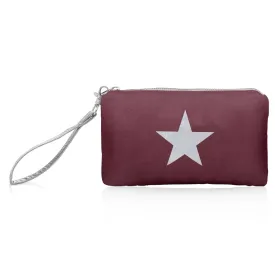 Zip Wristlet - Shimmer Cabernet with Silver Star